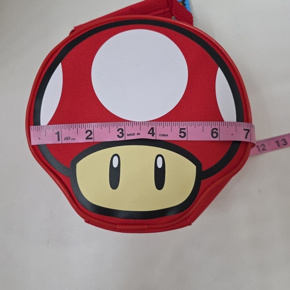 Super Mario Red Mushroom Toad Lunch Bag Insulated Zip Official Nintendo Bag New - Picture 6 of 9